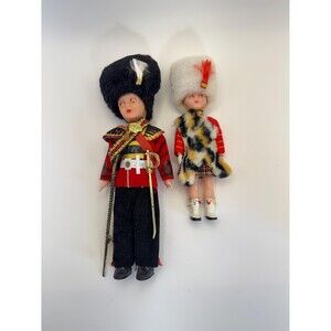 Vintage London Souvenir Dolls Set of 2 Royal Guard Scottish Soldier